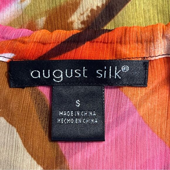 August Silk Womens Y2K Flutter Sleeve Top Size S Abstract Boho Artsy Retro Flowy - Picture 7 of 8